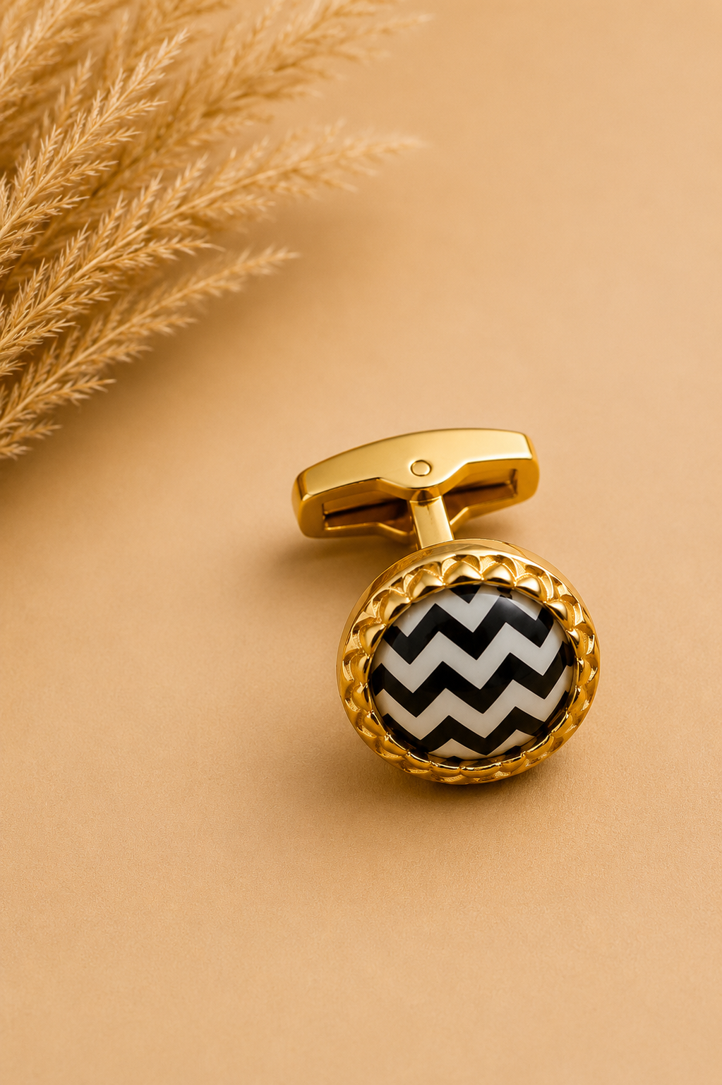 Gold-Tone Chevron Cufflinks