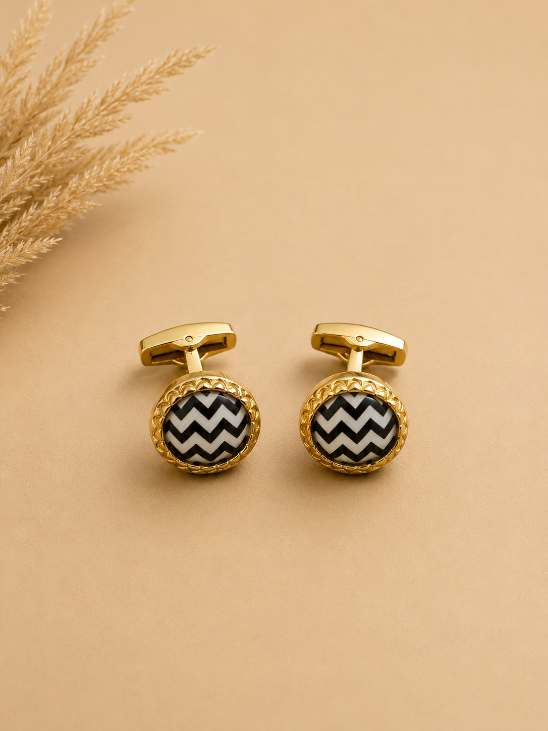 Gold-Tone Chevron Cufflinks